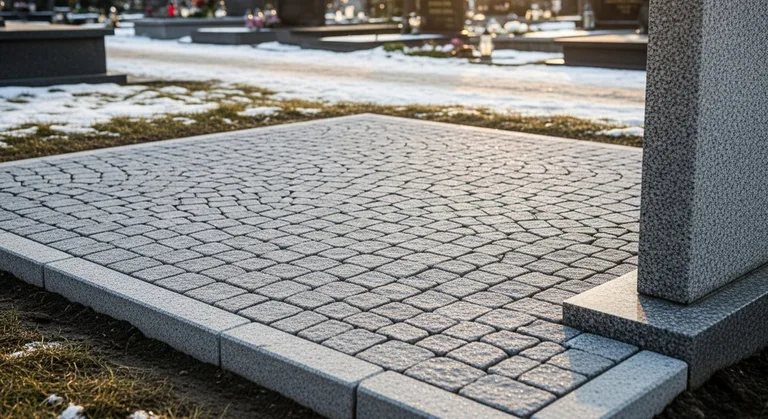 Брусчатка с гранитным цоколем по периметру, образец ПМ013 в Саратове