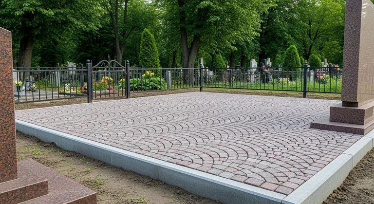 Гранитная плитка ёлочкой на участке, образец ПМ021 в Саратове
