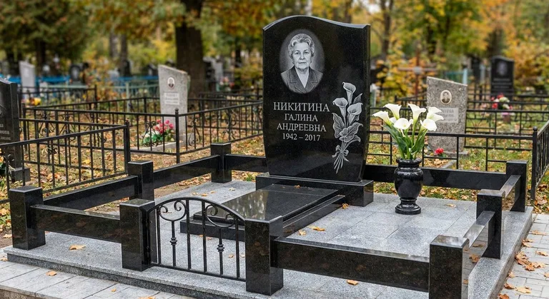 Памятник с гравировкой калл — выполненная работа «Никитина» в Саратове