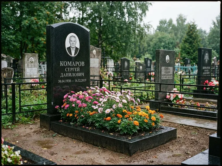 Портрет на керамике — семейный памятник в Саратове