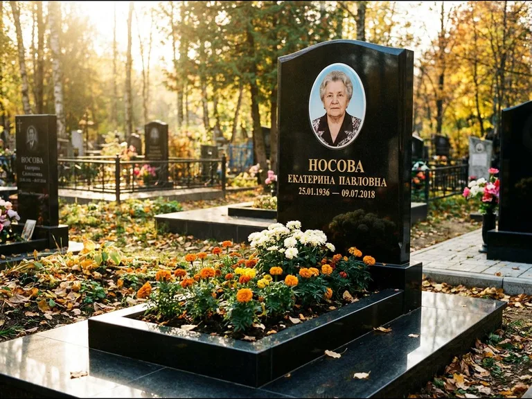 Керамический портрет мужчины на чёрном граните в Саратове
