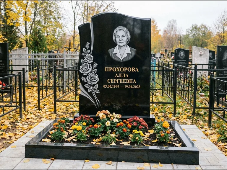 Гравировка портрета на чёрном граните — выполненная работа 20 в Саратове