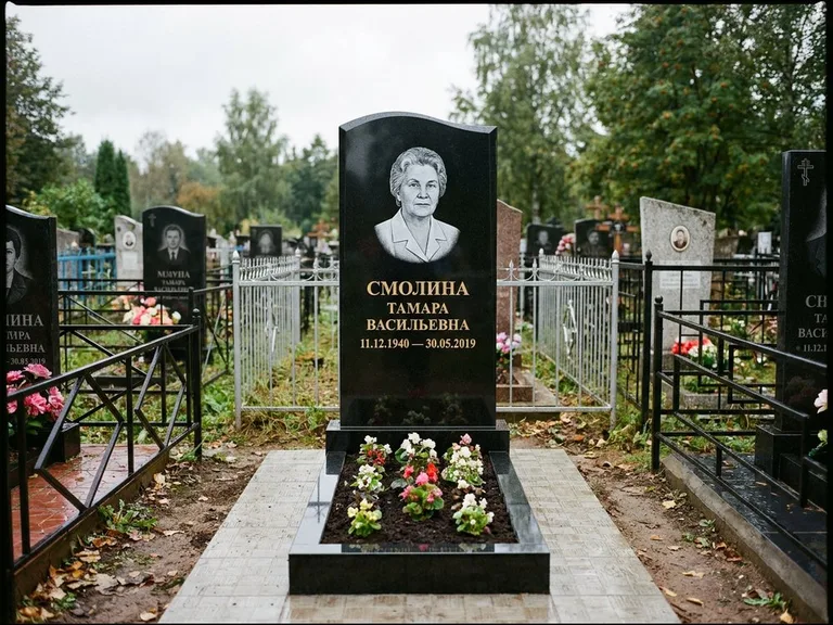 Гравировка портрета на чёрном граните — выполненная работа 22 в Саратове