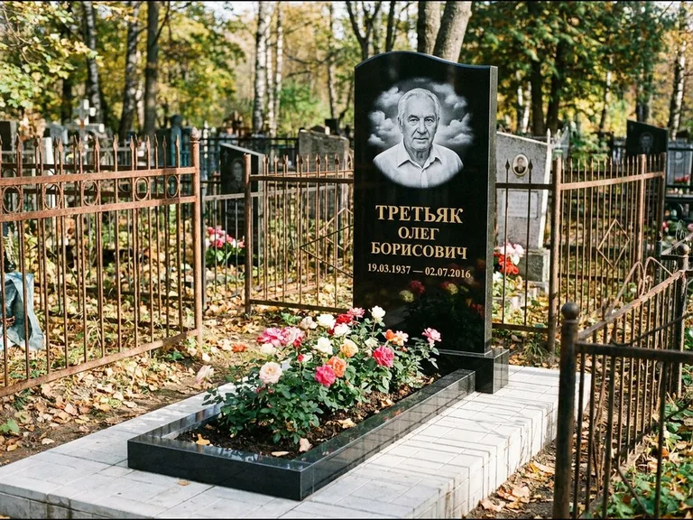 Гравировка портрета на чёрном граните — выполненная работа 23 в Саратове