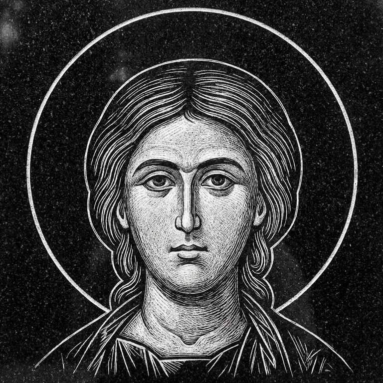 Эскиз иконы: Именная икона — святой покровитель по имени, гравировка на памятник в Саратове