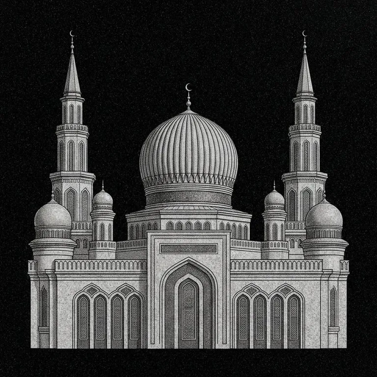 Эскиз: Соборная (фотореализм) — ребристый купол и минареты в Саратове