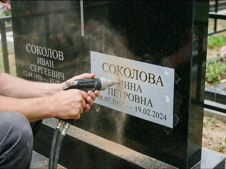Догравировка ФИО и дат — гравировка с выездом на кладбище в Саратове