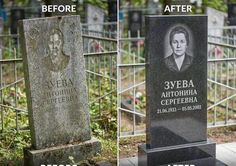 Восстановление сколов кромки гранита: до и после в Саратове