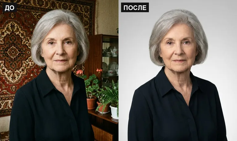 Ретушь фото на памятник — замена фона: до и после в Саратове