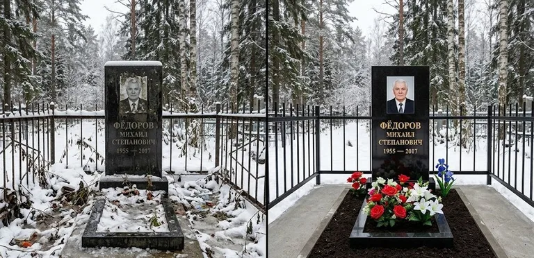 Диптих №20: тротуарная плитка вокруг памятника отмыта аппаратом высокого давления в Саратове