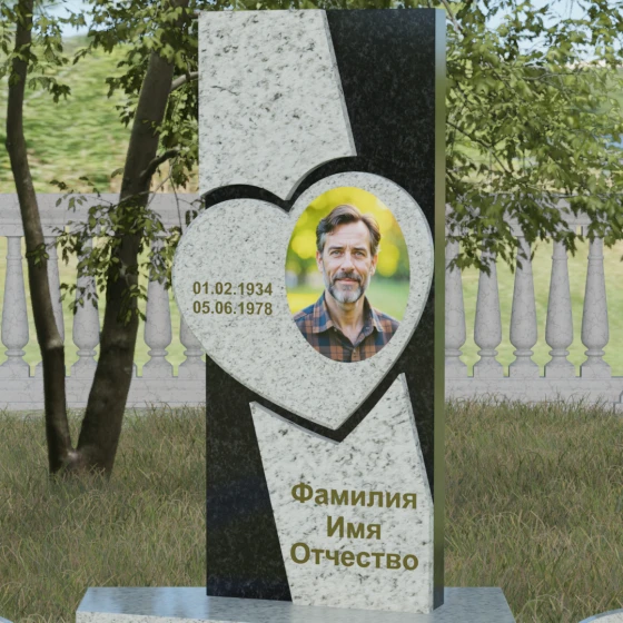 Вертикальный гранитный светский памятник в Перми, гранит Мансуровский