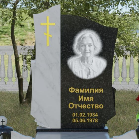 Комбинированный православный памятник в Казани, гранит Габбро-диабаз