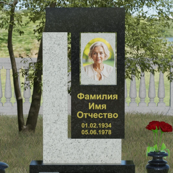 Светский комбинированный памятник в Тольятти, гранит Габбро-диабаз
