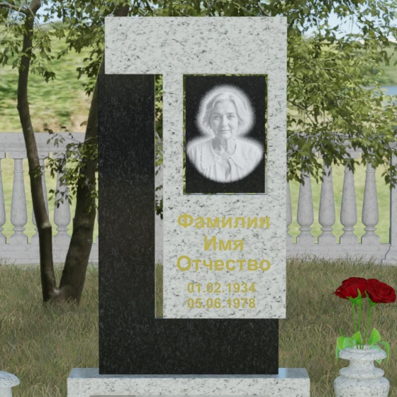 Светский комбинированный памятник в Тольятти, гранит Мансуровский