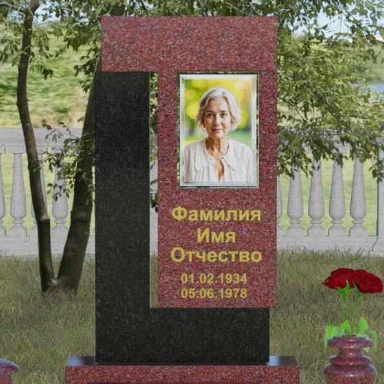 Светский комбинированный памятник в Тольятти, гранит Лезниковский