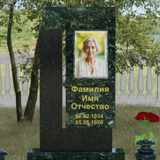 Светский комбинированный памятник в Тольятти, гранит Блю Перл