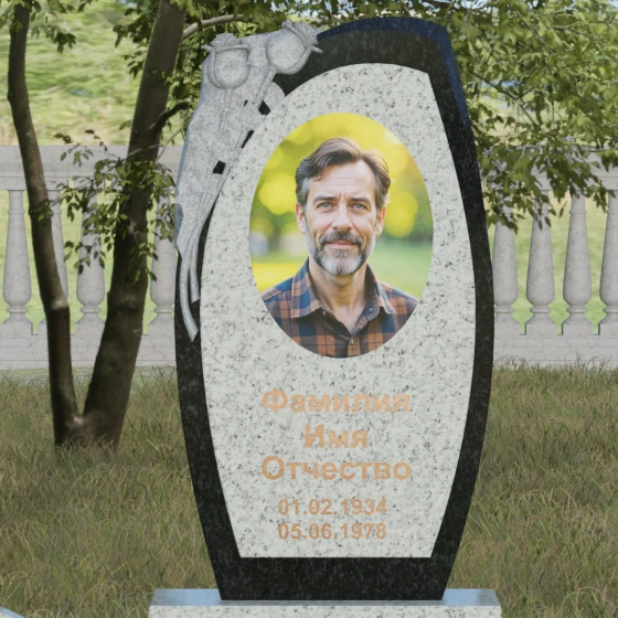 Комбинированный светский памятник в Казани, гранит Мансуровский