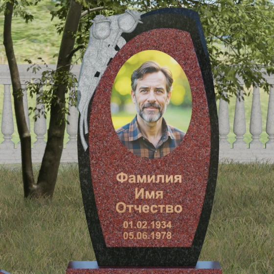 Комбинированный светский памятник в Казани, гранит Лезниковский