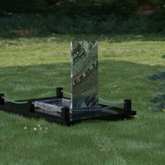 Памятник Гранитный вертикальный одиночный в Белгороде, гранит амфиболит, вид 3