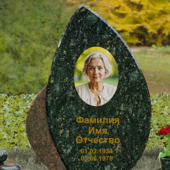 Светский комбинированный памятник в Перми, гранит Балтик грин