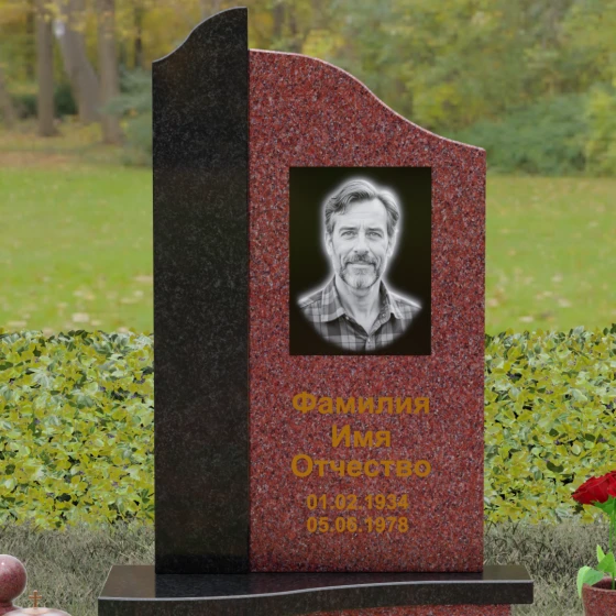 Комбинированный светский памятник в Воронеже, гранит Лезниковский