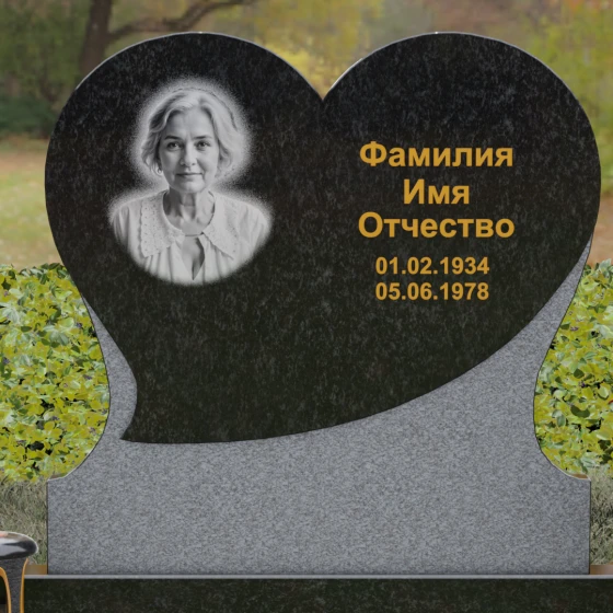 Гранитный вертикальный памятник для одного в Перми, гранит Габбро-диабаз