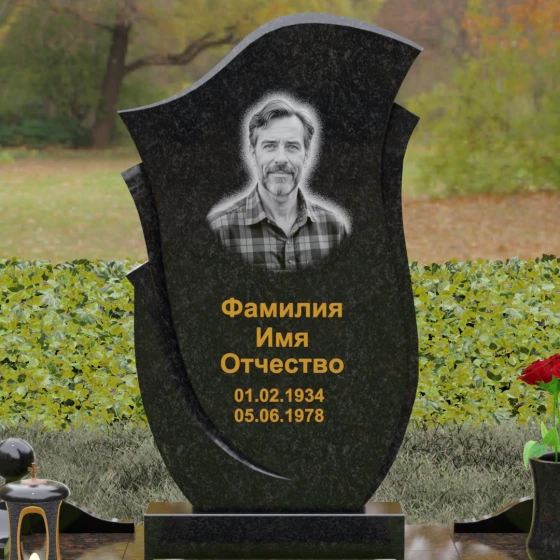 Комбинированный памятник светский в Набережных Челнах, гранит Габбро-диабаз
