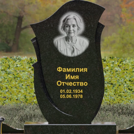 Гранитный памятник светский в Липецке, гранит Габбро-диабаз