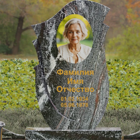Гранитный памятник светский в Липецке, гранит амфиболит