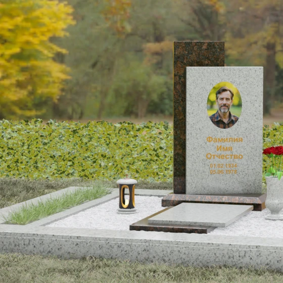 Памятник вертикальный из гранита в Волгограде, гранит Мансуровский, вид 4