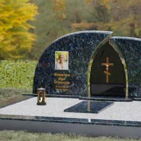 Памятник горизонтальный комбинированный с крестом - П116