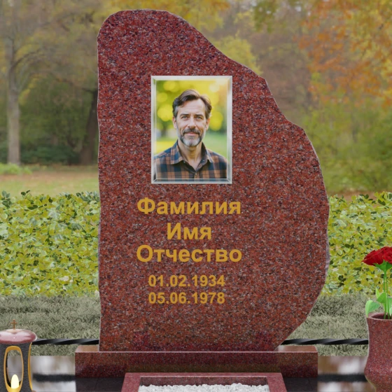 Гранитный вертикальный монумент в Казани, гранит Лезниковский