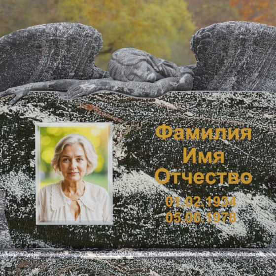 Элитный горизонтальный Гранитный памятник в Перми, гранит амфиболит