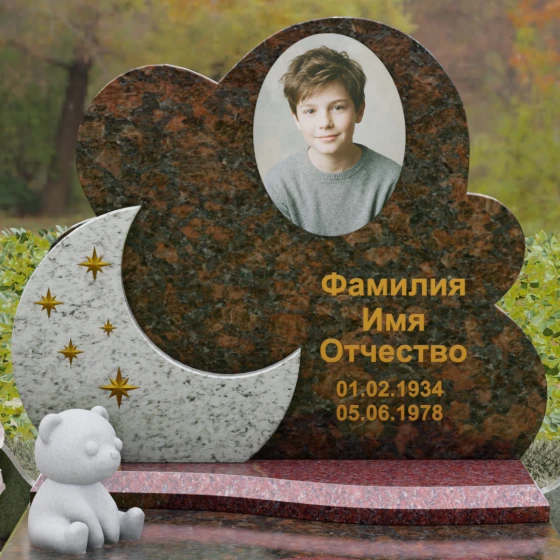 Гранитный вертикальный памятник для одного в Саратове, гранит Дымовский