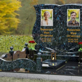Гранитный парный горизонтальный памятник - П148