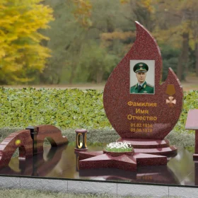 Светский гранитный вертикальный памятник - П199