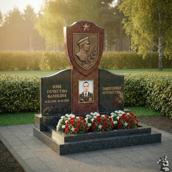 Элитный гранитный вертикальный светский памятник в Перми, гранит Лезниковский