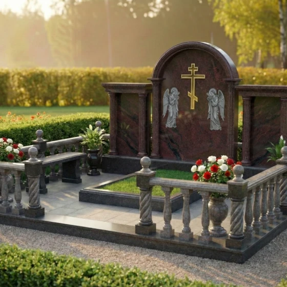 Элитный гранитный православный памятник в Перми, гранит амфиболит