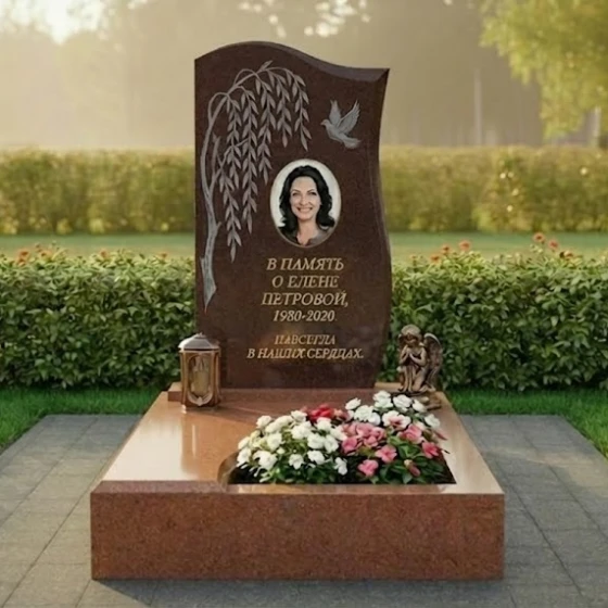 Светский гранитный памятник в мемориальный комплекс в Перми, гранит Дымовский
