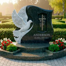 Православный гранитный памятник с крестом элитный - ПН300