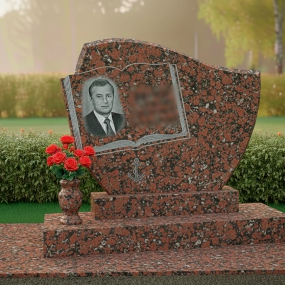Гранитный мемориальный комплекс на двоих в Тюмени, гранит Дымовский