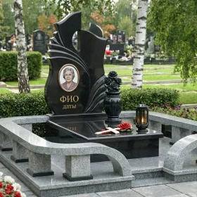 Элитный гранитный памятник с крестом - ПН435