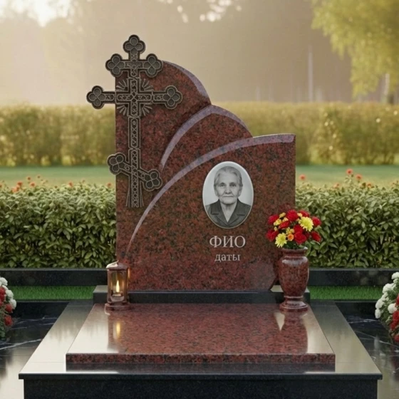 Православный вертикальный памятник в Перми, гранит Лезниковский