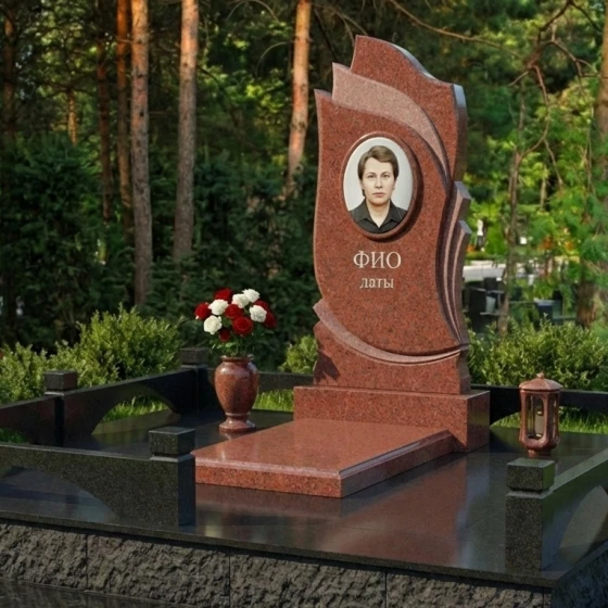 Элитный светский вертикальный памятник в Перми, гранит Лезниковский