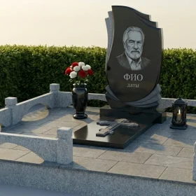 Православный гранитный памятник с крестом для комплекса - ПН463