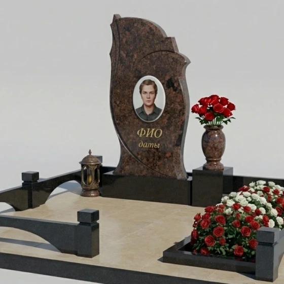 Светский гранитный памятник для мемориального комплекса в Саратове, гранит Дымовский