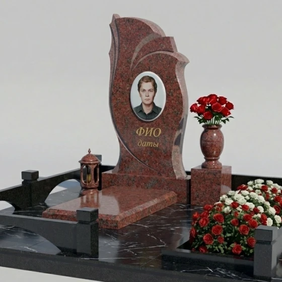 Светский гранитный памятник для мемориального комплекса в Саратове, гранит Лезниковский