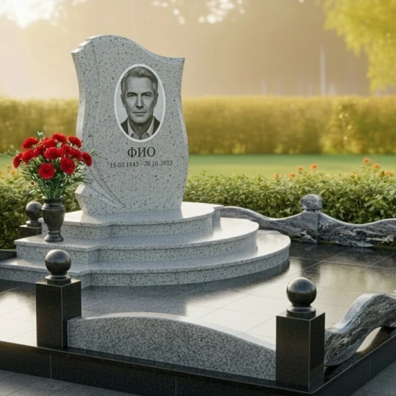 Комбинированный памятник для мемориального комплекса в Перми, гранит Мансуровский