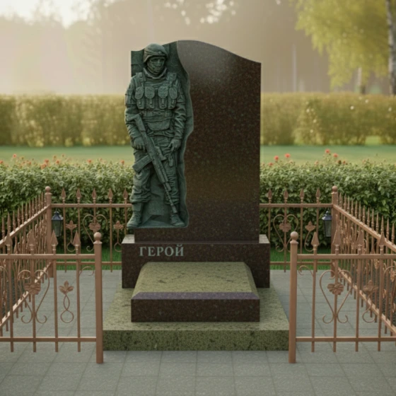 Элитный Светский Вертикальный Памятник в Кемерово, гранит Дымовский