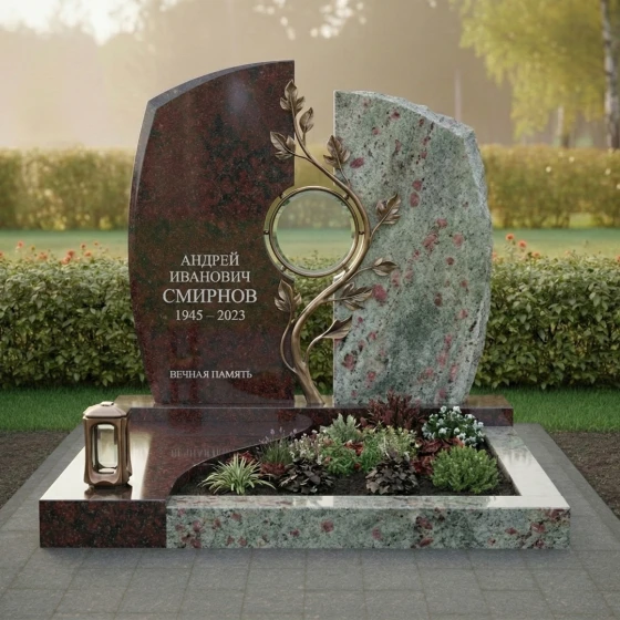 Светский комбинированный памятник в Оренбурге, гранит амфиболит